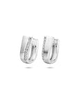 Zilver gerhodineerd klapoorringen zirkonia 14 mm poli/mat - 1340029