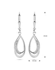 Zilver Gerhodineerd Oorhangers Druppel Zirkonia Brisur Haak 34 Mm 1340047