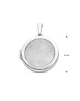 zilver gerhodineerd medaillon poli/glitter gediamanteerd 30 mm 1340388