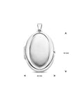 zilver gerhodineerd medaillon ovaal poli/mat 30 mm 1340460