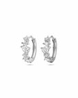 Zilver gerhodineerd klapoorringen zirkonia 13 mm - 1340477