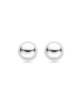 Zilver gerhodineerd oorknoppen half bol 14 mm - 1340516