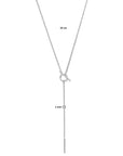 Zilver gerhodineerd y-collier kapittelslot 39 cm - 1340540