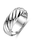 Zilver gerhodineerd ring gedraaid - 1340657