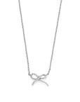 Zilver Gerhodineerd Collier Strik 40 + 4 Cm - 1340814