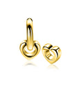 ZINZI gold plated zilveren oorbedels in hartvorm ZICH2695G - 10mm (zonder oorringen)