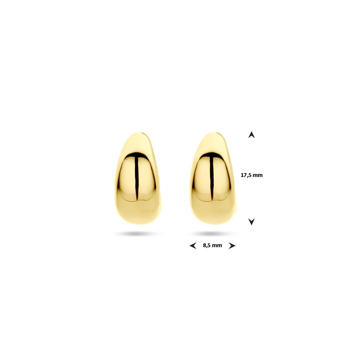 Zilver Verguld (Geel) Stekeroorringen 17,5 Mm 1 Micron 2103804