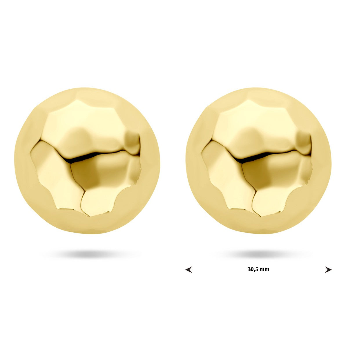 Zilver Verguld (Geel) Oorknoppen 30 Mm 1 Micron 2103824