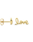 Zilver verguld (geel) oorknoppen love 6 mm 1 micron - 2103836