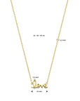 Zilver verguld (geel) collier love 41 - 43 - 45 cm 3 micron - 2103883