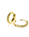 Zinzi 14mm gold plated zilveren oorringen met kleine druppels en luxe klapsluiting ZIO2688G