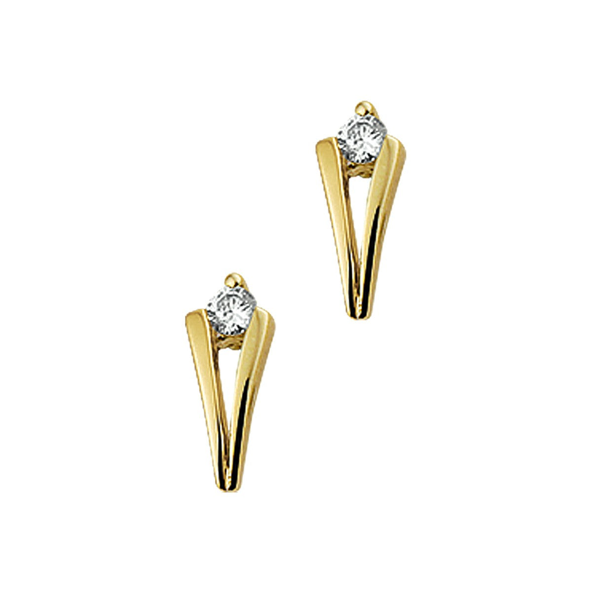 14K Geelgoud Oorknoppen Zirkonia 4000791