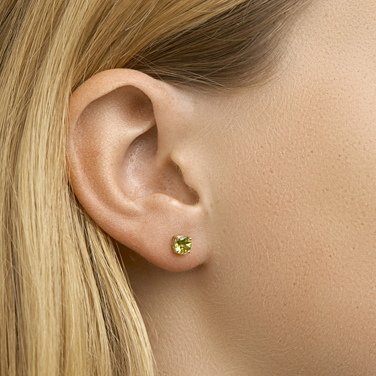 14K Geelgoud Oorknoppen Peridot 4010289