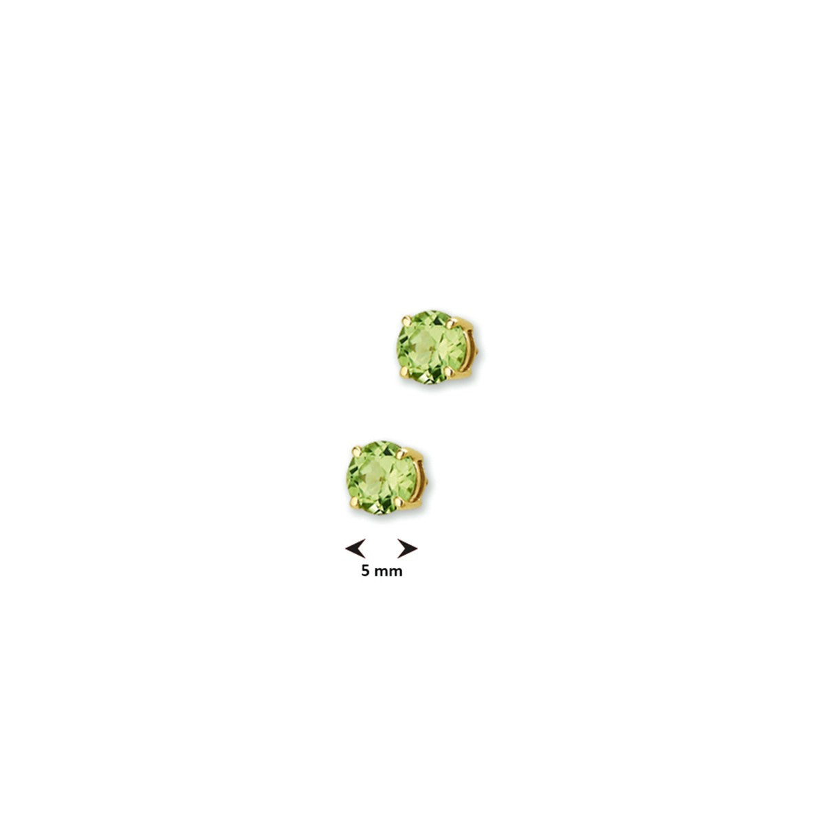 14K Geelgoud Oorknoppen Peridot 4010289