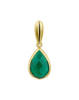 14K geelgoud hanger groen agaat 4017175