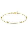 14K Geelgoud Armband Anker En Bolletjes 1,0 Mm 17,5 - 18,5Cm 4019283