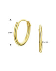 14K Geelgouden oorringen ronde buis 13mm - 4020702