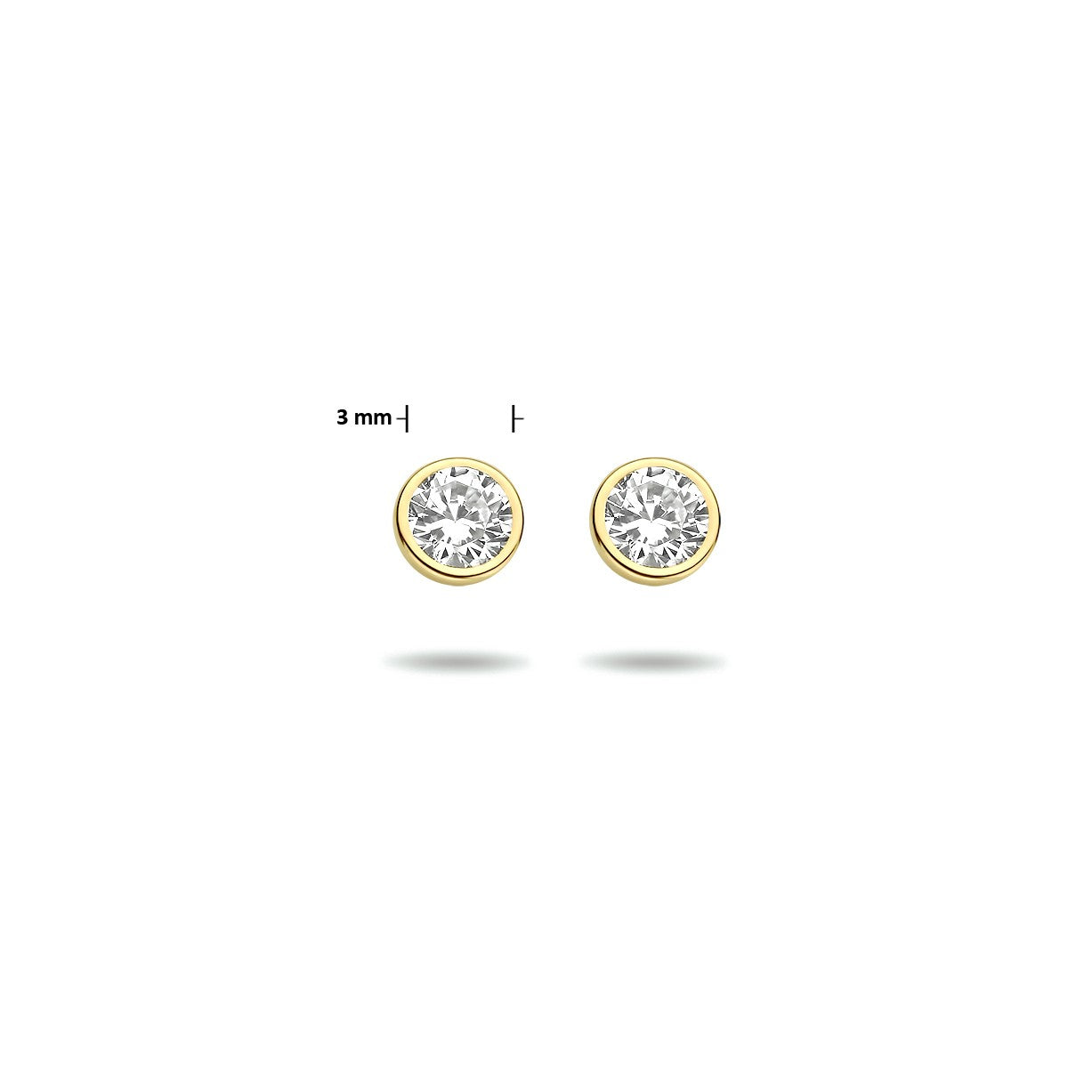 14K Geelgoud Oorknoppen Zirkonia 4020771