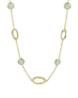 14K geelgoud collier groen aventurijn 42 - 45 cm 4021067