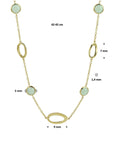 14K geelgoud collier groen aventurijn 42 - 45 cm 4021067