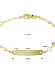 14K Geelgoud Graveerarmband Hart Plaat 4 Mm 11 - 13 Cm 4022356