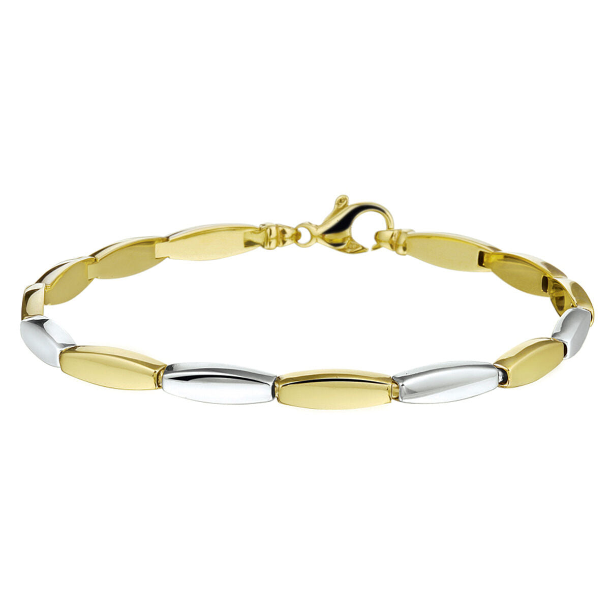 Gouden 14K armband 4,0 mm 19 cm bicolor gestift 4022456, exclusief en kwalitatief hoogwaardig. Ontdek nu!