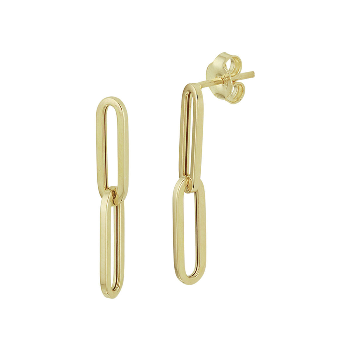 Witgouden oorhangers paperclip - PSN4022694