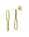 Witgouden oorhangers paperclip - PSN4022694