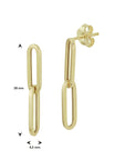 Witgouden oorhangers paperclip - PSN4022694