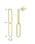 Zilveren oorhangers paperclip - PSN4022871