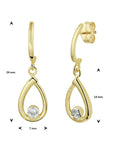 14K Geelgoud Oorhangers Zirkonia 4023035