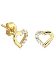 14K Geelgoud Oorknoppen Hart Zirkonia 4023361