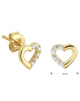 14K Geelgoud Oorknoppen Hart Zirkonia 4023361