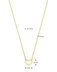 14K geelgoud collier hart 41 - 43 - 45 cm 4023393