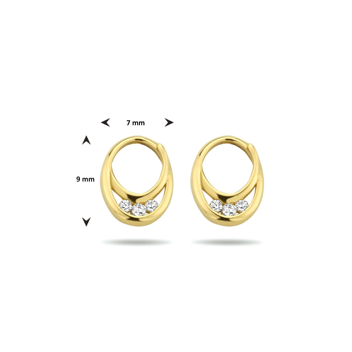 14K Geelgouden oorknoppen zirkonia 14K - 4023590