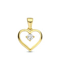 14K geelgoud hanger hart zirkonia 4023648