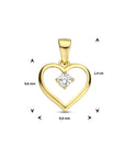 14K geelgoud hanger hart zirkonia 4023648