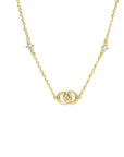 14K geelgoud collier rondjes zirkonia 40 - 42 - 44 cm 4023702