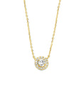 14K geelgoud collier zirkonia 40 - 42 - 44 cm halo 4023703