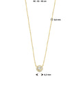 14K geelgoud collier zirkonia 40 - 42 - 44 cm halo 4023703