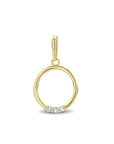 14K geelgoud hanger rond zirkonia 4023841