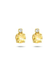 14K Geelgoud Oorknoppen Citrien En Diamant (2X 0.015Ct) H Si 4023849