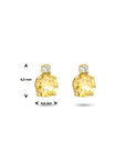 14K Geelgoud Oorknoppen Citrien En Diamant (2X 0.015Ct) H Si 4023849