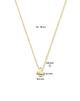 14K geelgoud collier hart 42 - 45 cm 4023879