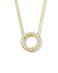 14K geelgoud collier rond zirkonia 42 - 45 cm 4023953