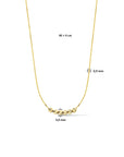 14K geelgoud collier bolletjes gediamanteerd 0,9 mm 40 + 4 cm 4024020