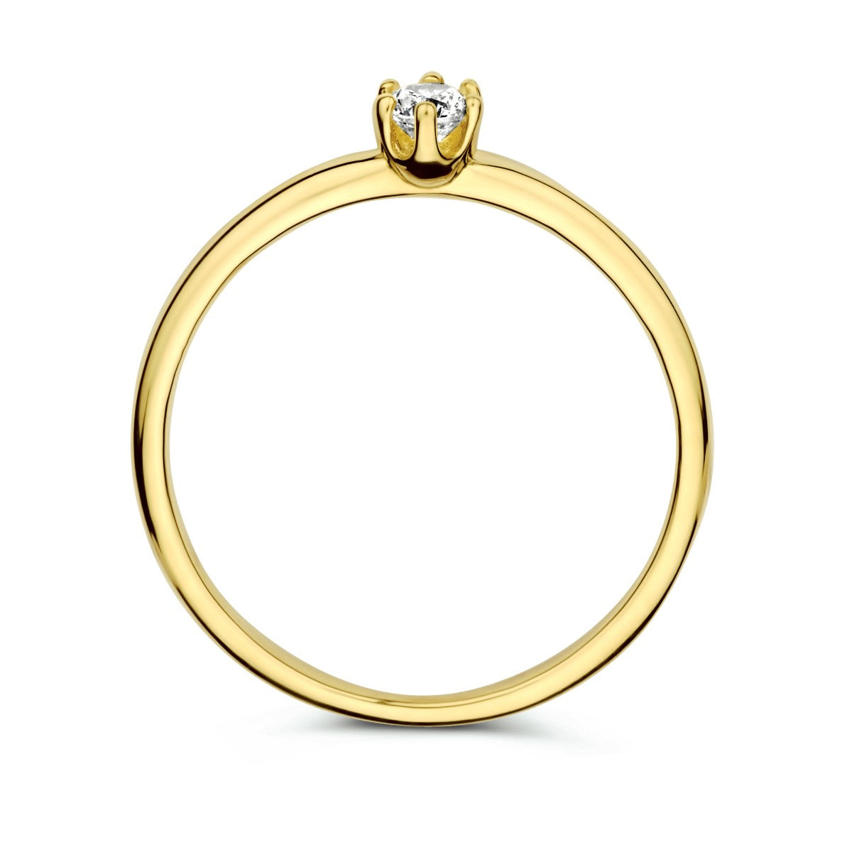 14K Geelgouden ring met zirkonia - PSN4024410