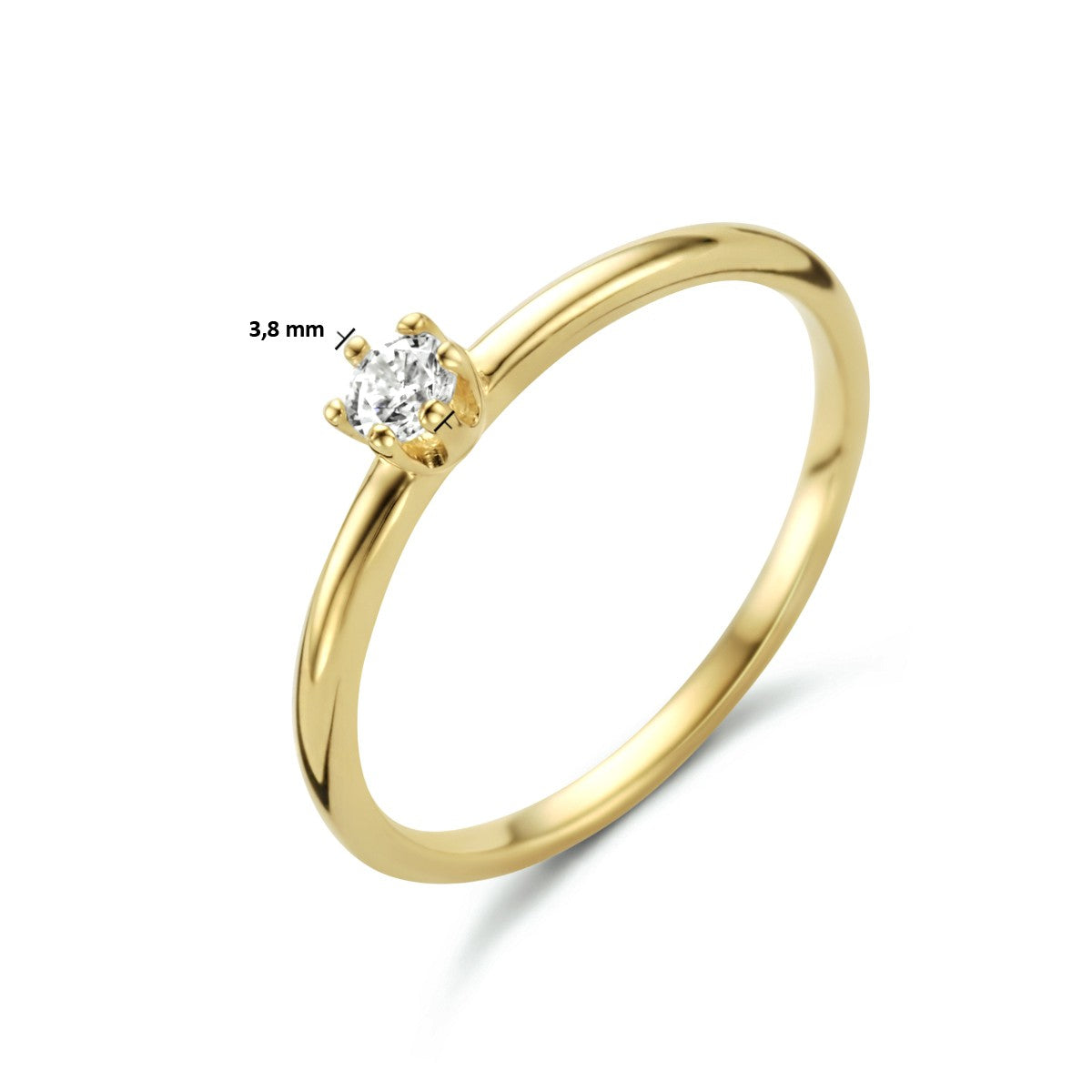 14K Geelgouden ring met zirkonia - PSN4024410