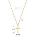 14K geelgoud collier kruis 40 - 42 - 44 cm 4024446