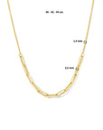 14K geelgoud collier anker en paperclip 3,5 mm 40 - 42 - 44 cm 4024462